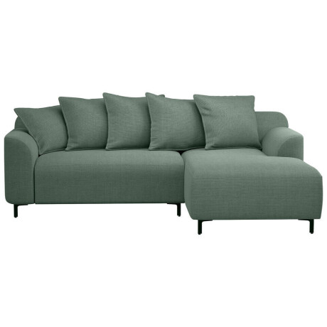 20% korting - Leen Bakker - Bank Elsa Met Chaise Longue Rechts - Eden - Salie - Stof - Groen - 177x246x84 Cm