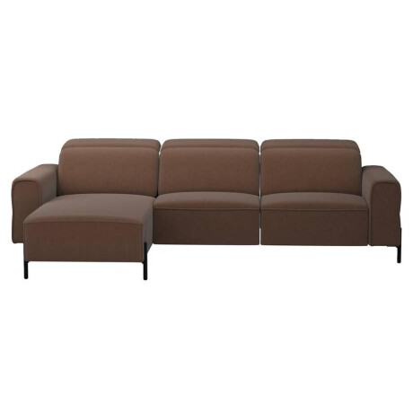 Leen Bakker - Hoekbank Dave Links - Elektrisch Verstelbaar - Billy Joe - Cognac - Stof - Bruin - 172x275x79 Cm