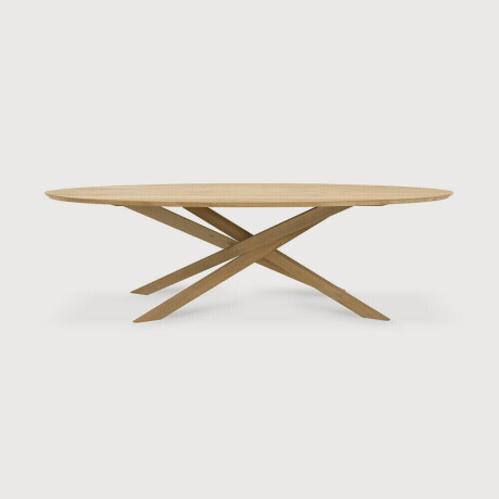Ethnicraft Ovale Eettafel 'Mikado' Geolied Eikenhout, 267 x 138cm, kleur Naturel