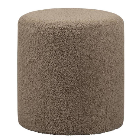 Leen Bakker - Hocker Wenen - - 40xØ37 Cm - Teddy - Taupe