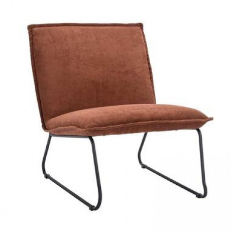 Fauteuil Cooper - ribstof - koper - Leen Bakker