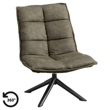 Leen Bakker - Draaifauteuil Clayton - Stof - Groen - 81x70x99 Cm