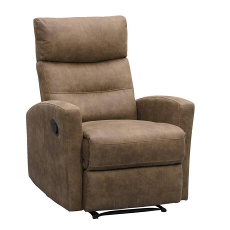 Leen Bakker - Relaxfauteuil Jackson - Stof - Licht - Lederlook - Bruin - 51x104x46 Cm
