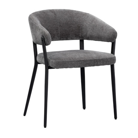 2e Halve Prijs Leen Bakker - Eetkamerstoel Liv - Antraciet - Stof - Grijs - 58x59x77 Cm