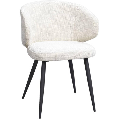 2e Halve Prijs Leen Bakker - Eetkamerstoel Demi - Stof - Crème - 57x57x78 Cm