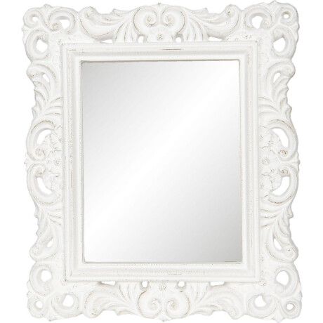 Clayre & Eef Spiegel 31x36 cm Wit Kunstleer