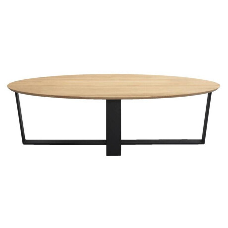 Leen Bakker - Salontafel Udo Eikenkleur/zwart - 34x120x70 Cm - Metaal/Eikenhout - Zwart#Bruin