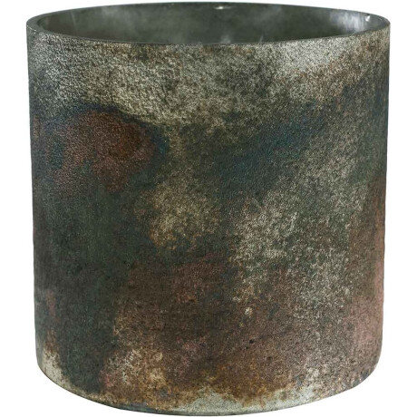 PTMD Honey Windlicht - H10 x Ø10 cm. - Glas - Bruin gemeleerd