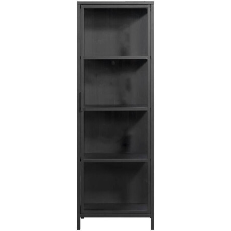 Leen Bakker - Vitrinekast Grace - 180x60x40 Cm - Metaal/Glas - Zwart