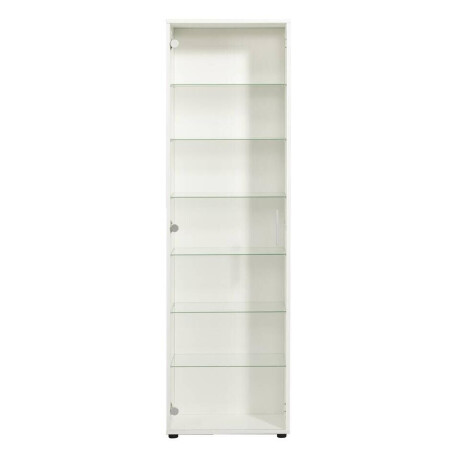 Leen Bakker - Vitrinekast Ansio - 172x50x30 Cm - Glas/Spaanplaat - Wit