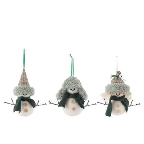 J-Line Hanger Kerstman+Muts Polyfoam Wit|Groen Assortiment Van 3