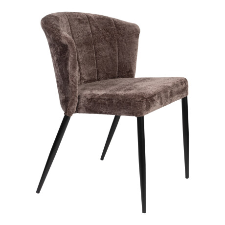 Dutchbone Eetkamerstoel 'Georgia' Chenille, kleur Paars