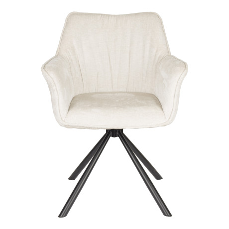 ZILT Draaibare Eetkamerstoel 'Jahmar' Chenille, kleur Beige
