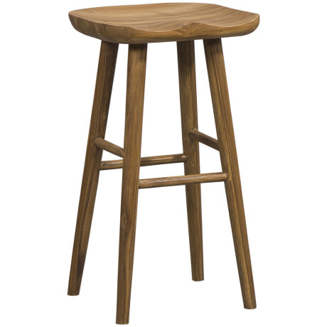 2e Halve Prijs Leen Bakker - Barkruk Wout - Teakhout - Bruin - 31x40x74 Cm