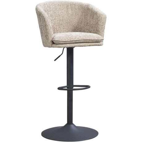 2e Halve Prijs Leen Bakker - Barkruk Willow - Stof/Staal - Beige - 56.5x56x93 Cm