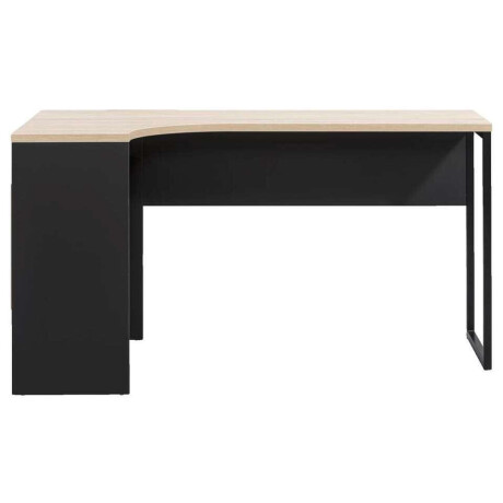 Leen Bakker - Hoekbureau Hannover - Zwart/eikenkleur - 76,8x145x81 Cm - Spaanplaat - Beige#Zwart