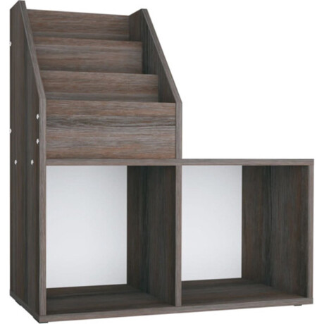 vidaXL - Kindertijdschriftenrek - 71x30x78,5 - cm - hout - grijs - en - eikenkleur