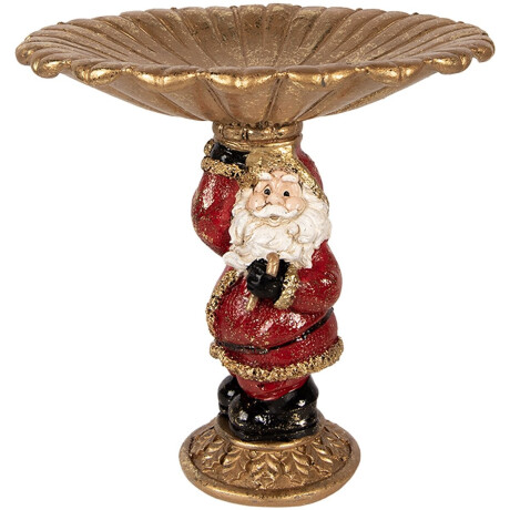 Clayre & Eef Kerstdecoratie Beeld Kerstman 24x19x24 cm Goudkleurig Kunststof