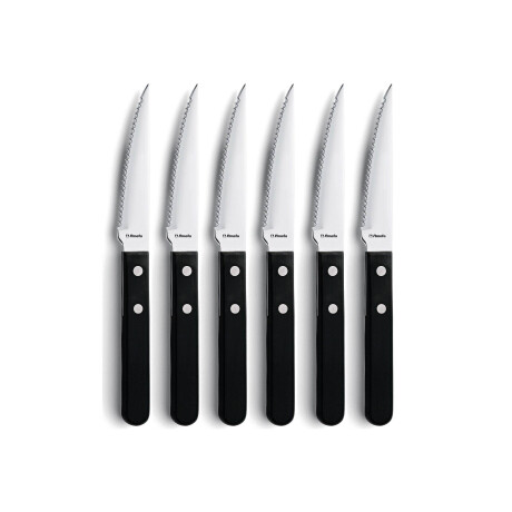 Amefa steakmessen rvs + zwart (6-delig)