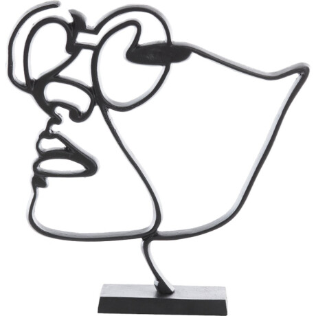 Light & Living Deco Beeld Face - Metaal - Zwart - 34x35x8 cm (BxHxD)