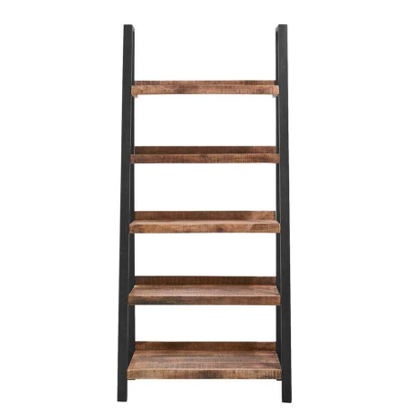 Leen Bakker - Boekenkast Scott - Bruin - 180x90x40 Cm - Hout/Metaal - Zwart#Bruin