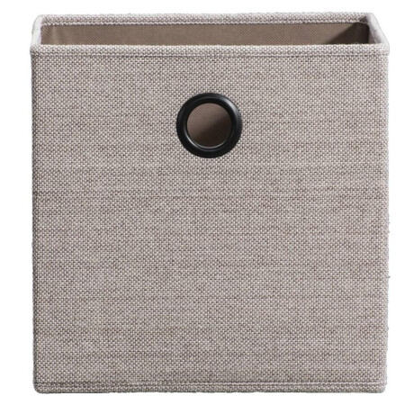 Leen Bakker - Opbergbox Kenzi Linnen - 31x31x31 Cm - Linnen/Polyester - Taupe