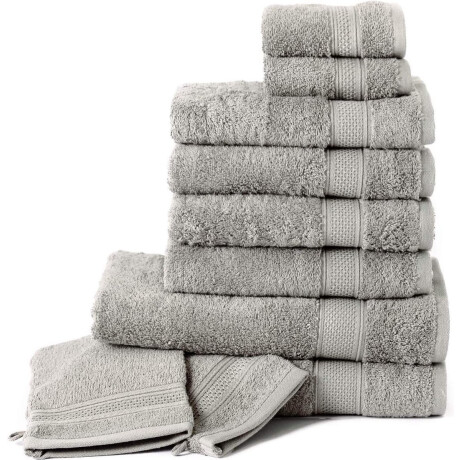 Komfortec Handdoekenset – Set van 10 - Voordeelpakket - 100% Katoen – Hotelkwaliteit - Zilvergrijs