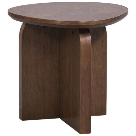 Leen Bakker - Bijzettafel Ateca - Walnoot - 38xØ40 Cm - MDF - Bruin