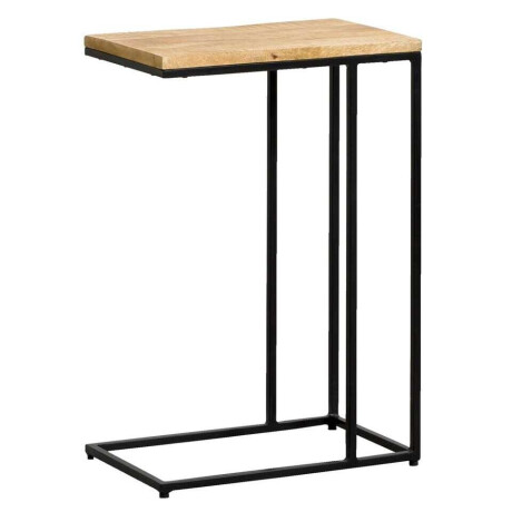 Leen Bakker - Bijzettafel Kyan - Zwart/naturel - 60x40x25 Cm - Hout - Bruin