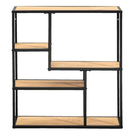 Leen Bakker - Wandkast Jaxx - Zwart/naturel - 70x65x20 Cm - MDF/Metaal - Bruin#Zwart