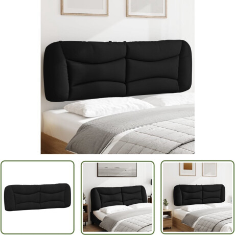 vidaXL Beddengoed - Hoofdkussens - Hoofdbordkussen Hvar 160 cm stof zwart - Hoofdboardkussen - Sierkussens - Slaapcomfort