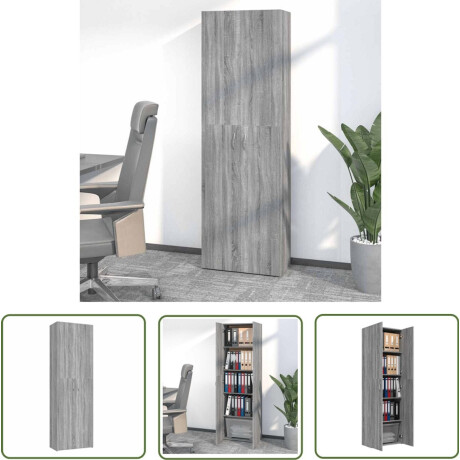 vidaXL Archivak - Kantoor Kast - Kantoorkast 60x32x190 cm bewerkt hout grijs sonoma eikenkleurig - Houten Kast - Grijze Kast - Opslagoplossing