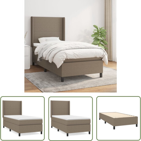 vidaXL Boxspring - Boxspringbed - Boxspring met matras stof taupe 100x200 cm - Tweepersoonsbed - Stapelbed - Bed Frame