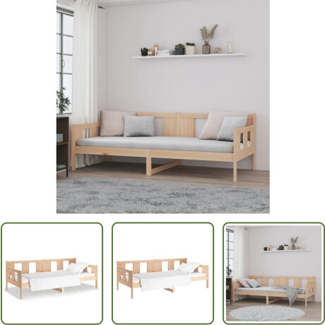 The Living Store Slaapbank Massief Grenenhout - 203.5 x 96 x 69.5 cm - Rustiek - Lattenbodem - Matras apart verkrijgbaar