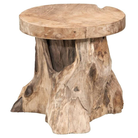 Leen Bakker - Bijzettafel Borneo - Teak - 40xØ40 Cm - Teakhout - Bruin