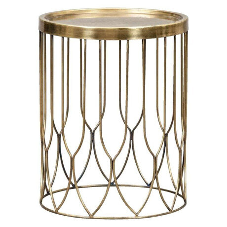 Leen Bakker - Bijzettafel Verdi - Messingkleur - 50xØ40 Cm - Metaal - Goudkleurig