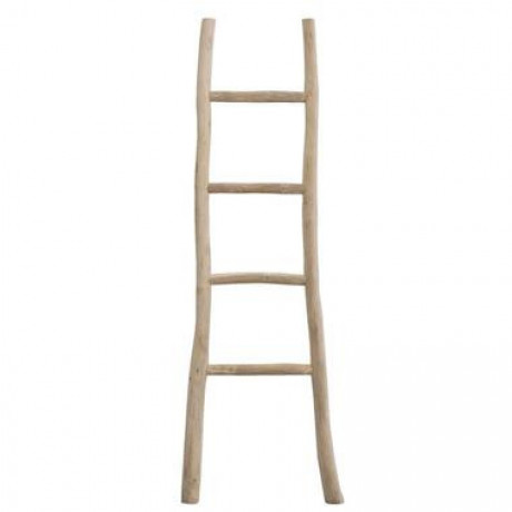 Decoratieve ladder Roel - teakkleur - 160x55x5 cm - Leen Bakker