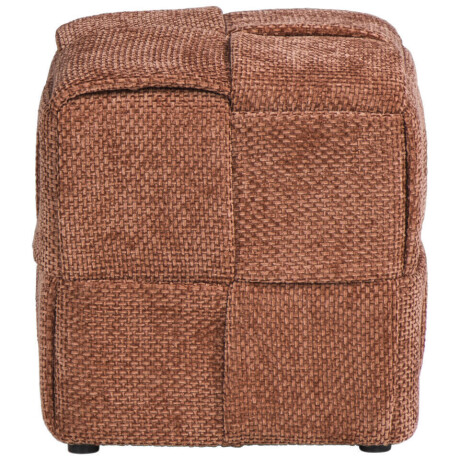 Leen Bakker - Poef Granada - 40x37x37 Cm - Stof - Bruin