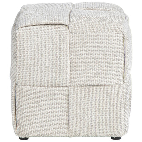 Leen Bakker - Poef Granada - Zand - 40x37x37 Cm - Stof - Beige#Crème