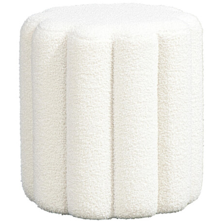 Leen Bakker - Poef Bilbao - 40xØ38 Cm - Stof - Wit