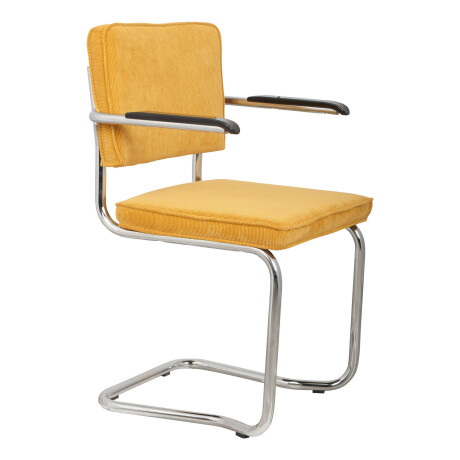 Eetkamerstoel Ridge Met armleuning, Kink, Ribstof, kleur Geel