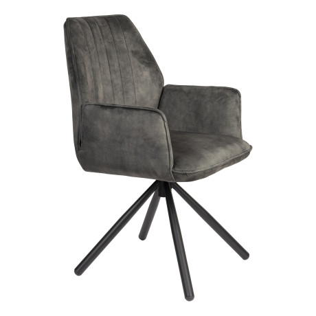 ZILT Eetkamerstoel 'Nolberto' Velvet, kleur Mosgroen