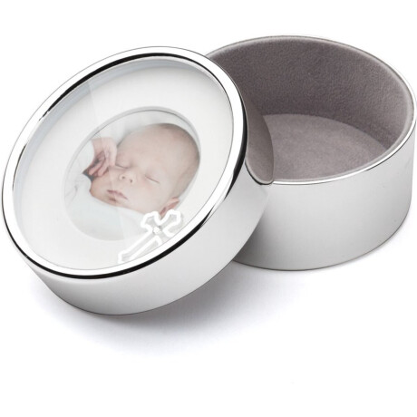 Zilverstad - Verzilverd bewaardoosje doop + fotolijst