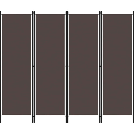 vidaXL - Kamerscherm - met - 4 - panelen - 200x180 - cm - bruin