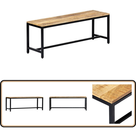vidaXL Eetbank - 120 cm - Massief Mangohout Industriele Bank - Houten Bank - Mangohouten Bank - Salontafel - Zitbank