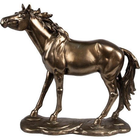 Clayre & Eef Decoratie Beeld Paard 34x10x32 cm Bruin Polyresin