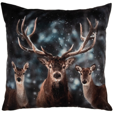 Clayre & Eef Kussenhoes 45x45 cm Grijs Polyester Hert