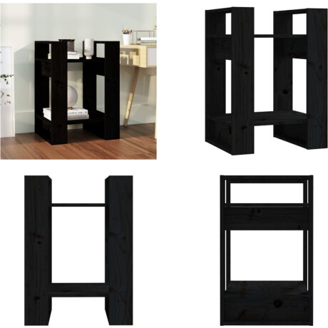 vidaXL - Boekenkast/kamerscherm - 41x35x57 - cm - massief - grenenhout - zwart