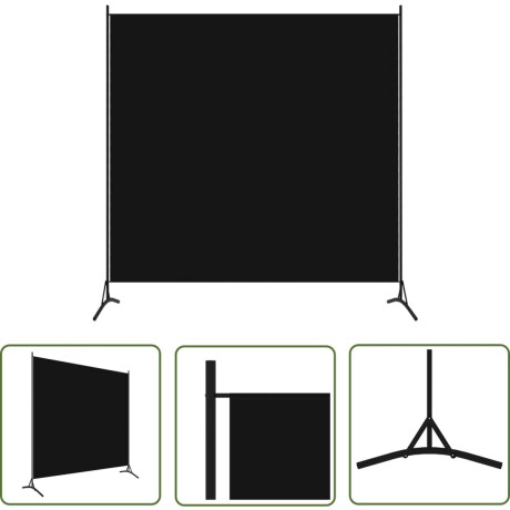 vidaXL Wandafscheider - Kamerscherm - Kamerscherm met 1 paneel 175x180 cm zwart - Privacy Screen - Room Divider - Zwarte Kamerdivider