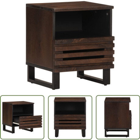 vidaXL Salontafel - Nachtkastje - Nachtkastje 40x34x46 cm massief mangohout - Kamerkast - Industrieel Design - Mango Wood